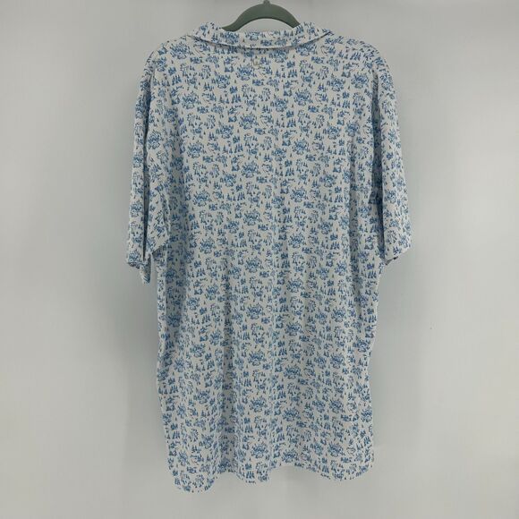 Peter Millar Polo Shirt Ski Slope Pattern Men's XXL Pearl White Blue Golf Tennis - Picture 7 of 12